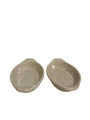 Ceramic Ivory Serving Dishes Set of 2 By PDQ USA #4535