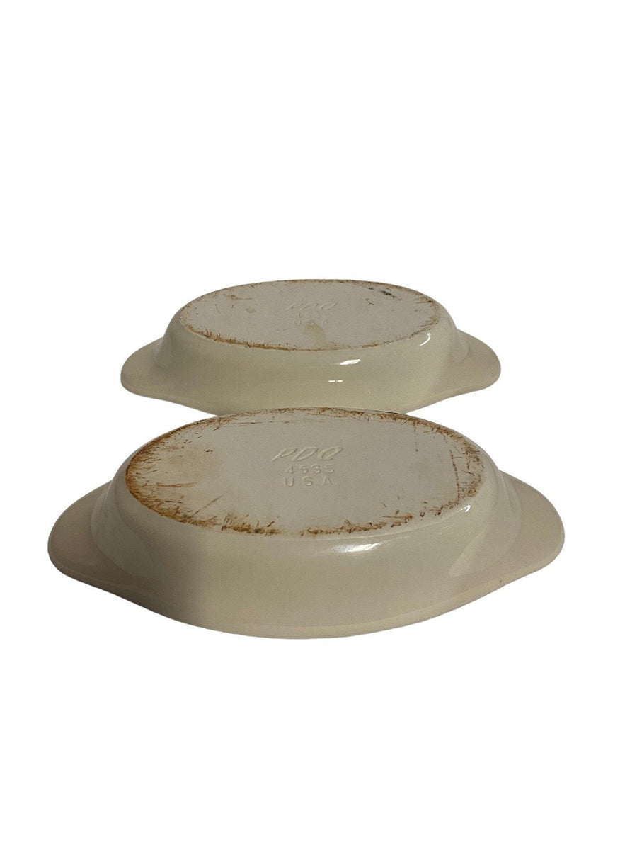 Ceramic Ivory Serving Dishes Set of 2 By PDQ USA #4535
