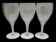 Crystal Wine Goblets Antique Set of 3 Vintage Clear