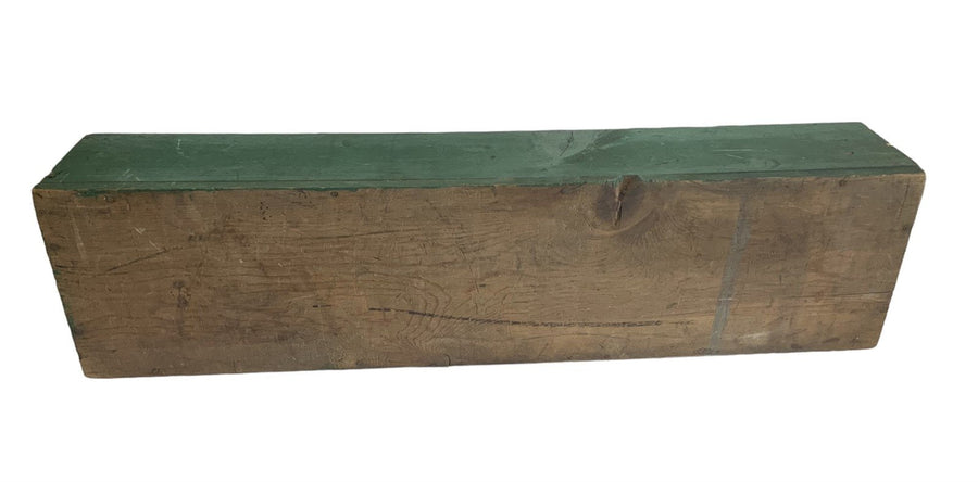 Rustic Wooden Toolbox with Handle Green Painted