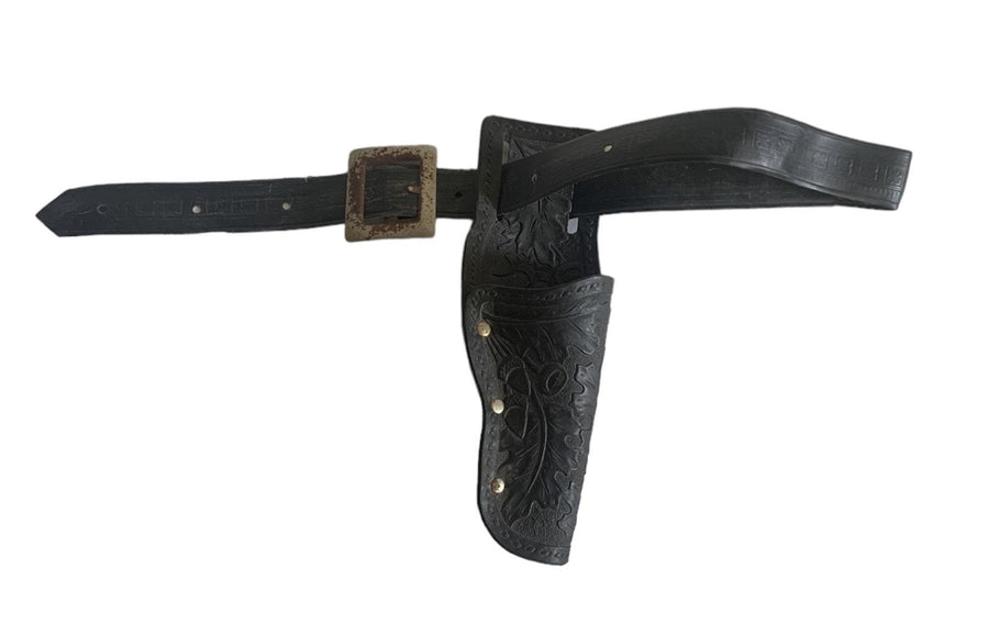 Vintage Pony Boy Diecast Toy Prop Gun Adjustable Holster Pleather Western Design