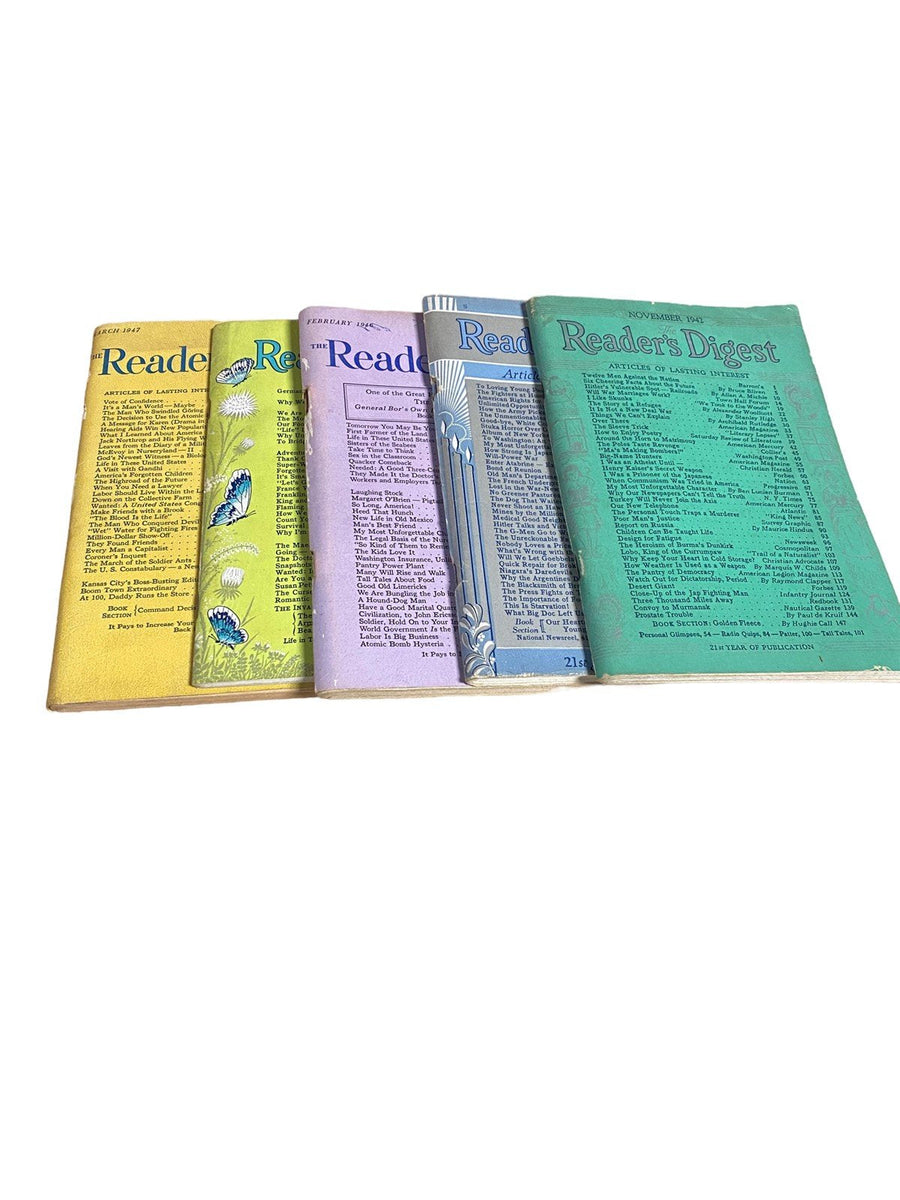 Lot of 5 Vintage Reader's Digest Books From 1942-1947