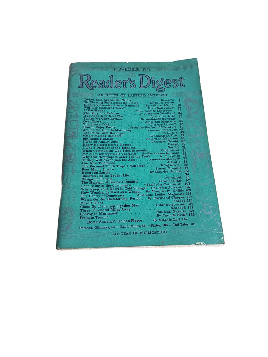 Lot of 5 Vintage Reader's Digest Books From 1942-1947