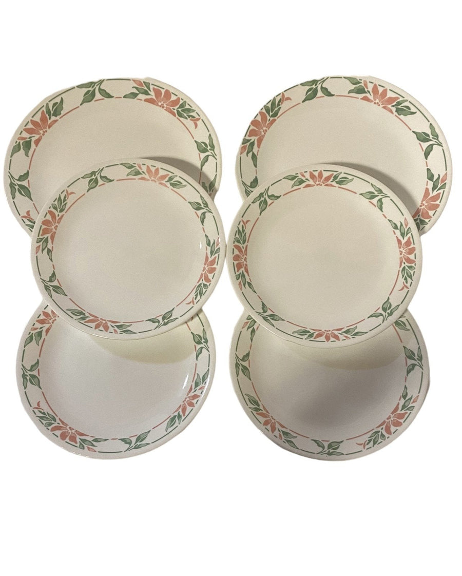 Corelle by Corning 6 Piece Island Breeze Plate Set, Vintage, Made in USA 1990