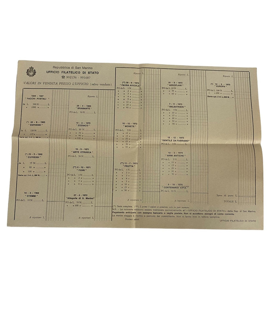 Repubblica Di San Marino Paper Stamps, Logs of Each Stamp Included (In Spanish)