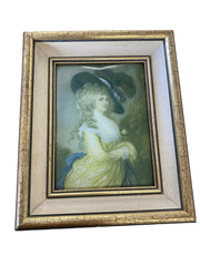 Framed Duchess of Devonshire Georgina Spencer Print Curved Glass Framed in 1930s