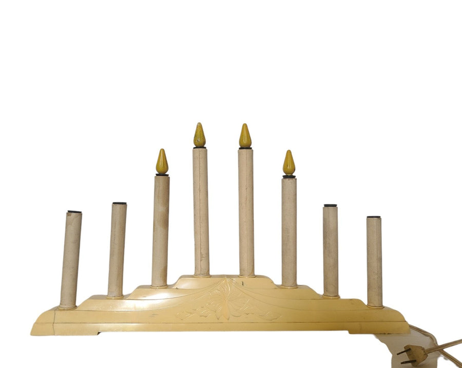 Flameless Candle Electric Window Display Eight Candlesticks Vintage Holiday