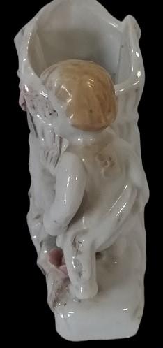 Bone China Flower Ceramic Vase Boy with Wheelbarrow Vintage