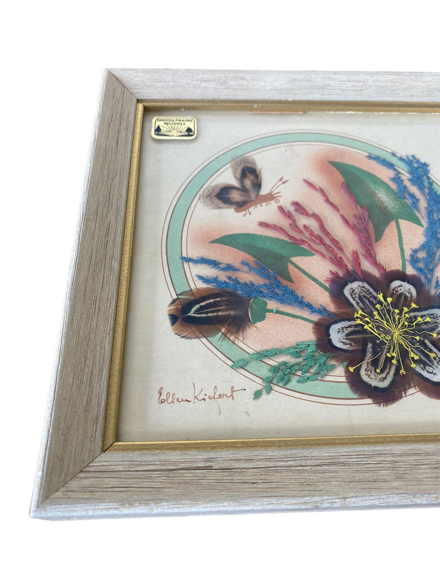 Dakota Prairie Pictures Hand Crafted Native Feather Floral Art By Ellen Kiefert