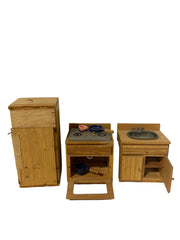 Doll House Miniature Furniture Set By Town House Vintage Made 15 Pieces