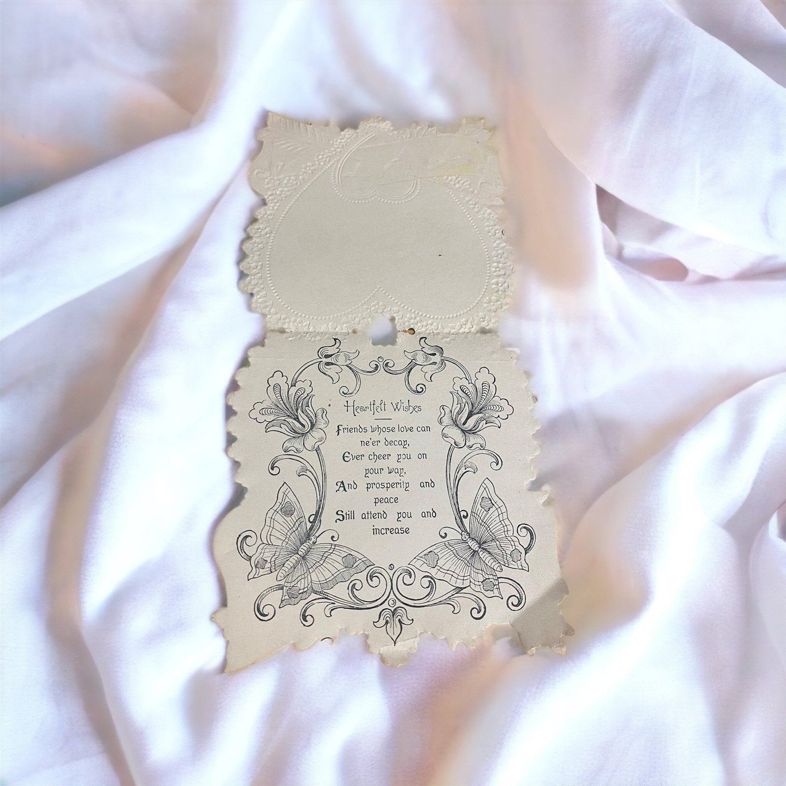 Valentines Day Card Vintage Girl and Cupid with Heart and Arrow Purple and Green