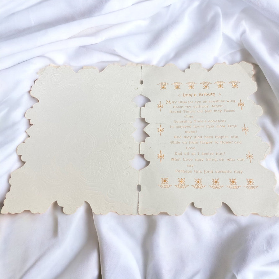 Valentines Day Card Vintage Layered Cut Out Lace Papers, Lace and Floral Details