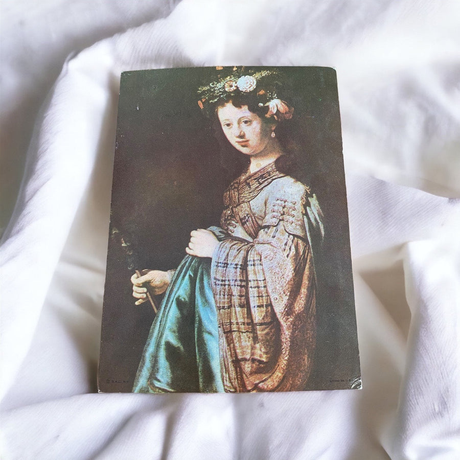 Rembrandt Lithograph Saskia Vintage Print 7 x 5