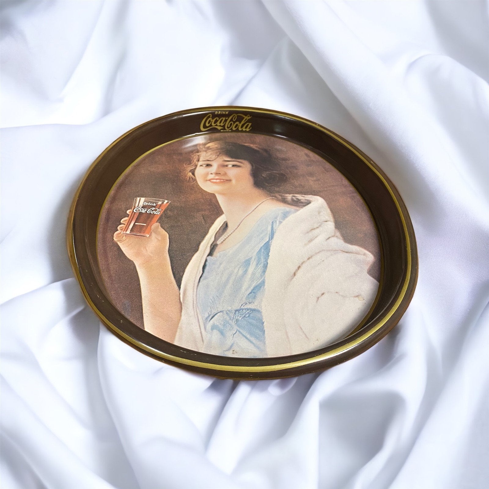 Coca-Cola Vintage Advertising Metal Tray From A 1923 Paper Advertisement