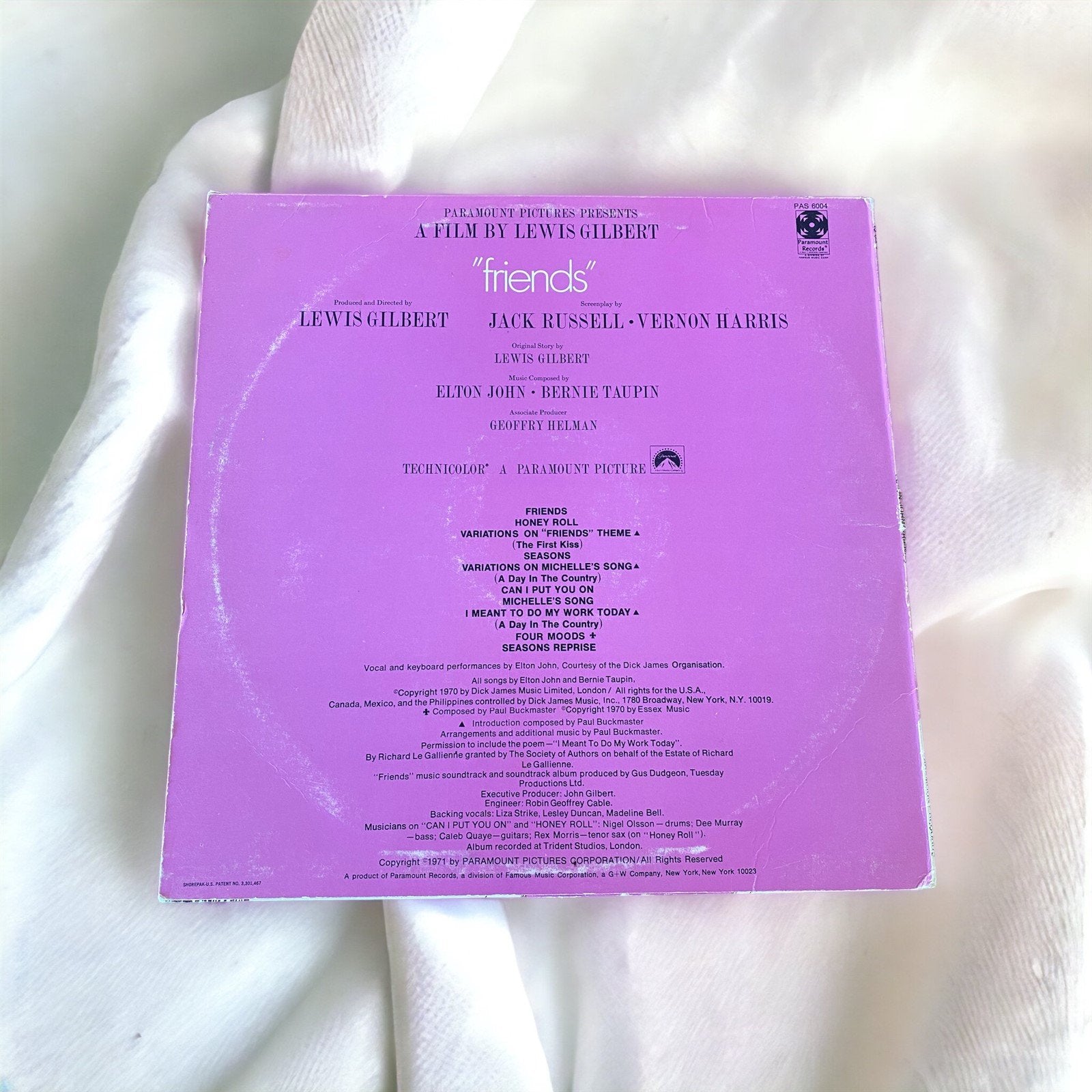 Elton John 'Friends' Original Soundtrack Recording Vinyl 1971