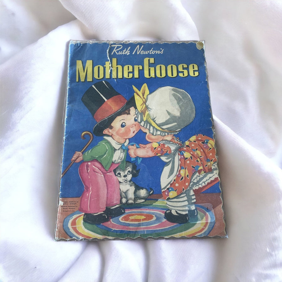 Ruth Newton's Mother Goose Antique 1943 Copy Paper Illustration Children's Book