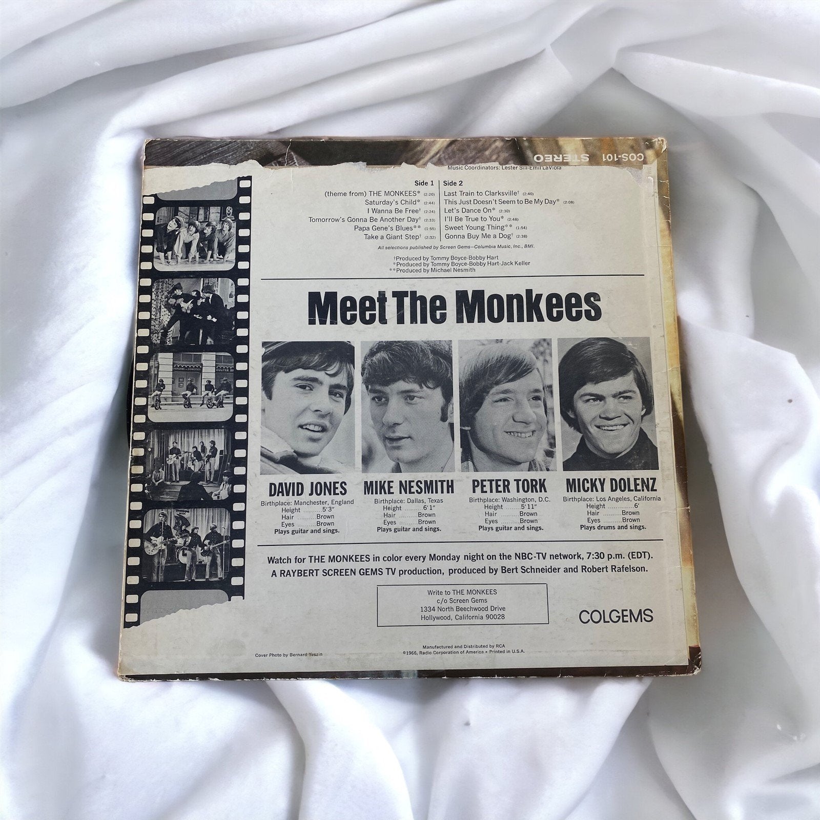 The Monkees Debut Album Vintage Vinyl 1966 Colgems