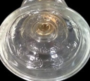 Antique Clear Vintage Oil Lamp with Beautiful Etched Floral Pedestal Design