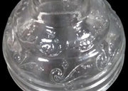 Antique Clear Vintage Oil Lamp with Beautiful Etched Floral Pedestal Design