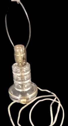 Electric Lamp Vintage Glass with Gold Trim Notch for Cord in Base