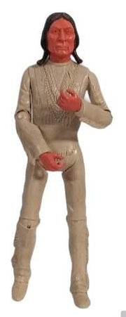 Antique Chief Geronimo Vintage Action Figure Louis Marx Set of 2 Orange White