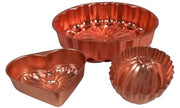 Copper Jello Molds Vintage Oval Heart-Shaped Large Round