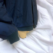 Claybrooke Vintage Bomber Jacket Navy Blue With Zipper Details Mens Large