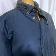 Claybrooke Vintage Bomber Jacket Navy Blue With Zipper Details Mens Large