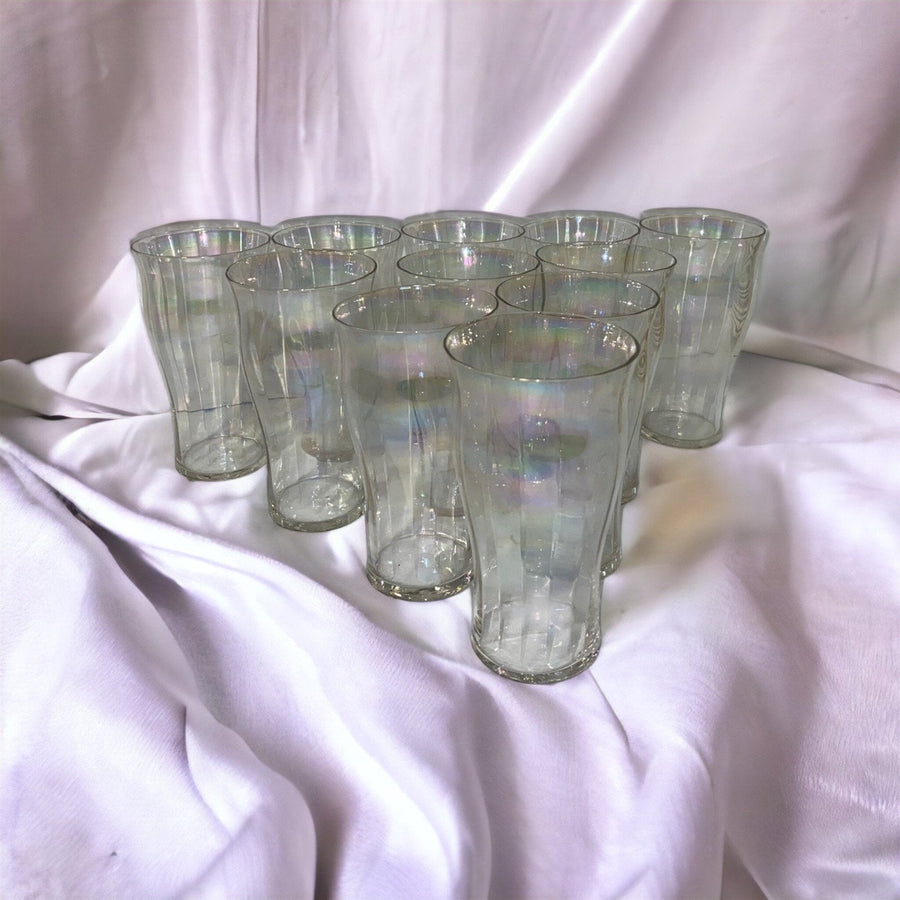 Fostoria Vintage Iridescent Glass Tumblers Set of 11