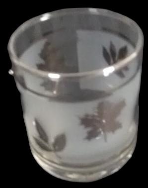 6 oz. Libbey Glass Tumblers Frosted Silver Foliage MCM Set of 4