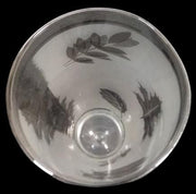 Beer Glass Vintage Pilsner Libbey Glass Frosted Silver Foliage MCM Set of 4