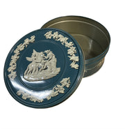 1960's Grecian Pegasus Cake Cookie Tin Wedgewood Blue