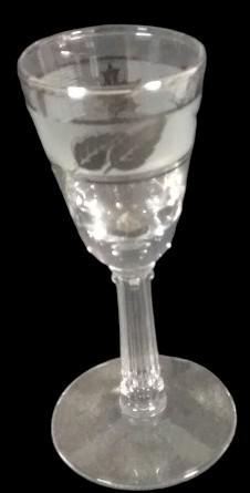 Cordial Libby Glass Vintage Frosted Silver Foliage MCM Set of 6