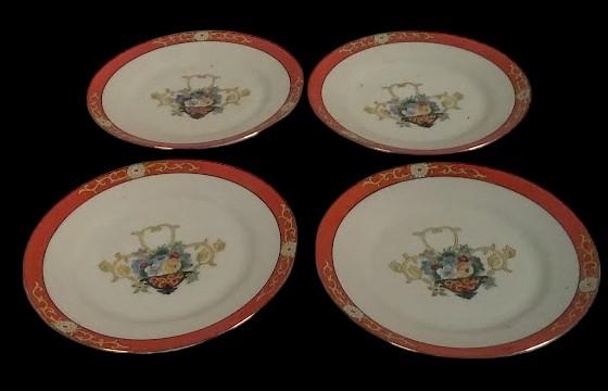Handpainted Vintage Noritake Yellow Body Floral Salad Plate (set of 4)