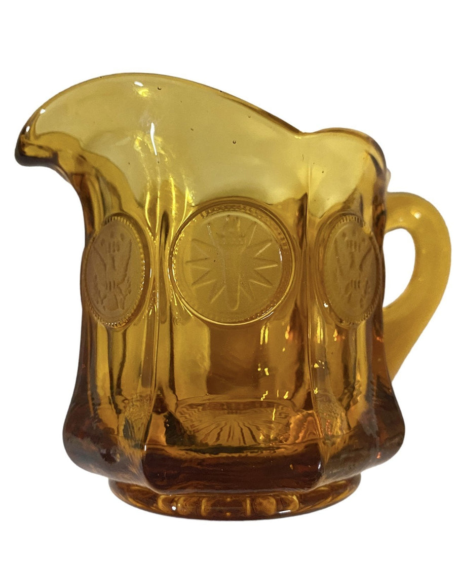 Fostoria Amber Coin Creamer Glass Pitcher, Vintage