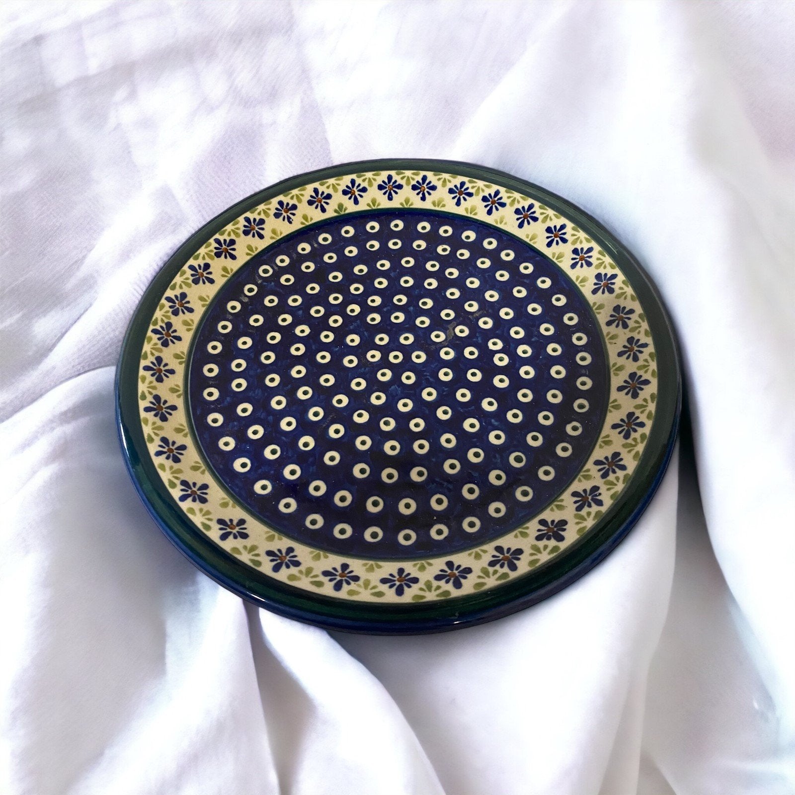 Boleslawiec Polish Pottery 3 Piece Set Peacock Mug, Mixing Bowl, Serving Plate