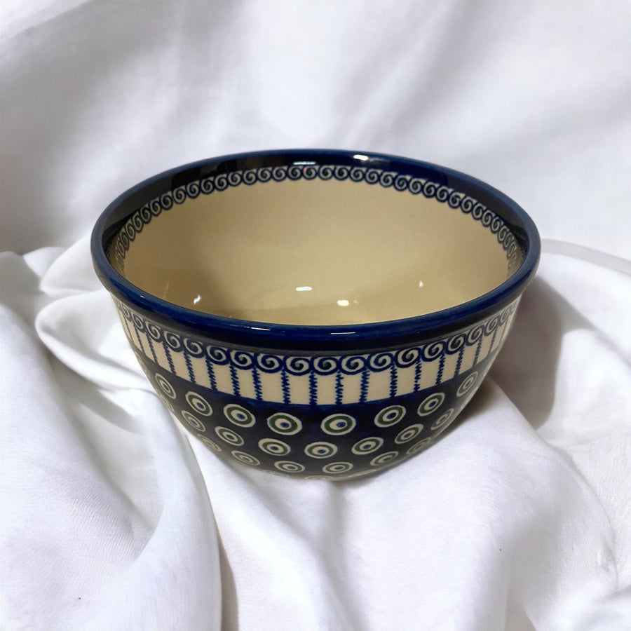 Boleslawiec Polish Pottery 3 Piece Set Peacock Mug, Mixing Bowl, Serving Plate