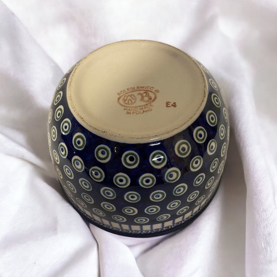 Boleslawiec Polish Pottery 3 Piece Set Peacock Mug, Mixing Bowl, Serving Plate