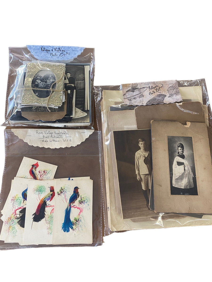 Antique Vintage Photo Postcard Lot for Scrapbook Junk Journal Arts and Crafts