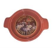 Chantal Quiche Dish Round Table Pastry Flour Bowl Red Ceramic 14 oz