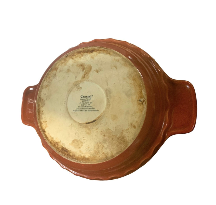 Chantal Quiche Dish Round Table Pastry Flour Bowl Red Ceramic 14 oz