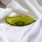 Vintage Viking Green Glass Oblong Plate Or Trinket Dish