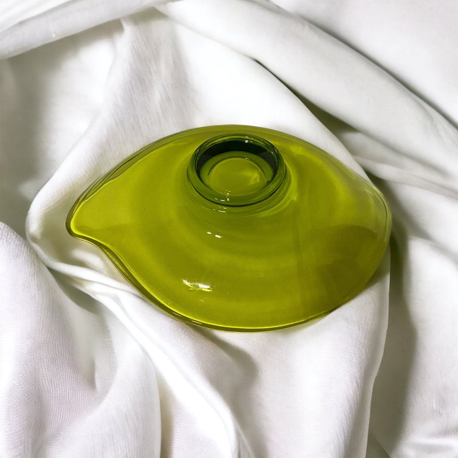 Vintage Viking Green Glass Oblong Plate Or Trinket Dish