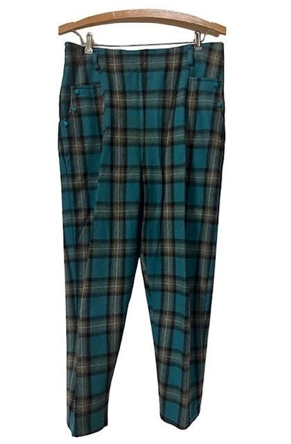 Vintage Women's Tartan Trousers 100% Virgin Wool