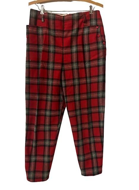 Vintage Women's Tartan Trousers 100% Virgin Wool