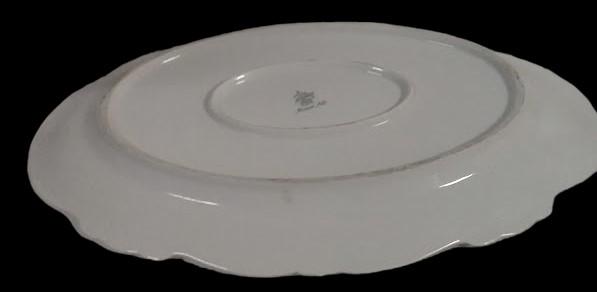 Hertel Jacob Bavaria Germany Margaret ND Oval Serving Platter Silver Trim