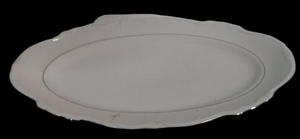 Hertel Jacob Bavaria Germany Margaret ND Oval Serving Platter Silver Trim