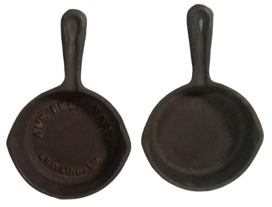 Children's Miniature Cast Iron Skillets Vintage Set of 2 MCM