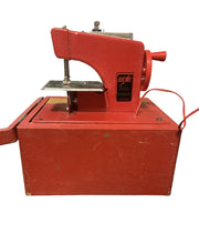 Electric Little Modiste Japan Vintage Sewing Machine Boxed Battery Red Kraemer