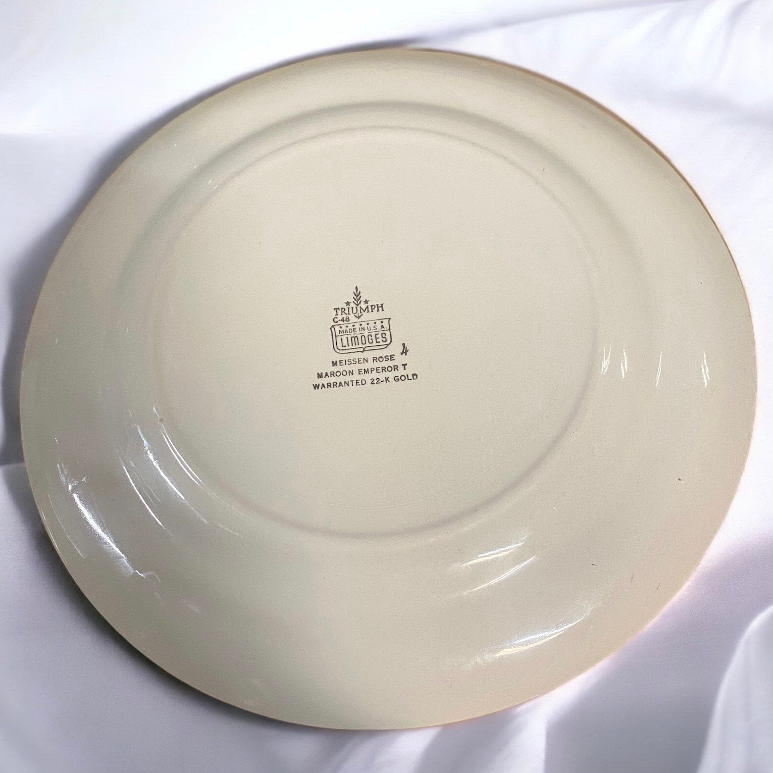 Triumph Meissen Rose 22k Gold China Decorative Plate